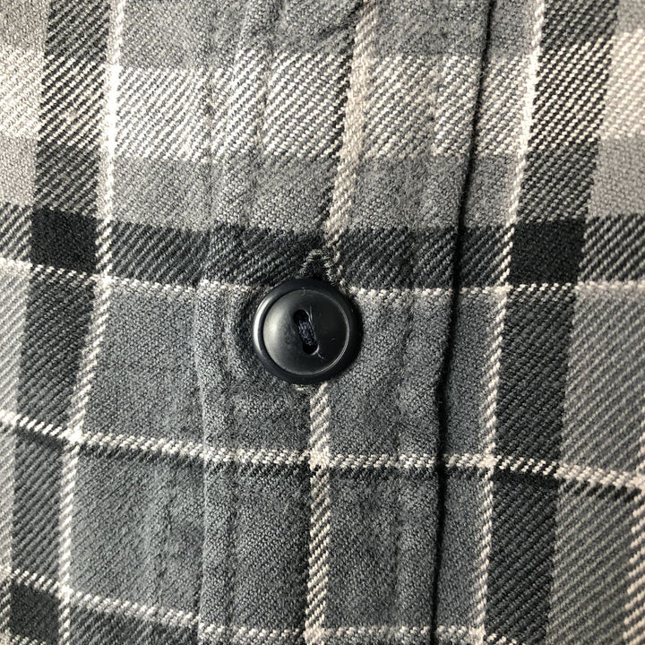 Eddie Bauer Relaxed Fit Long Sleeve Light Flannel Check Shirt, Men's XL cotton gray type Vintage Second Hand