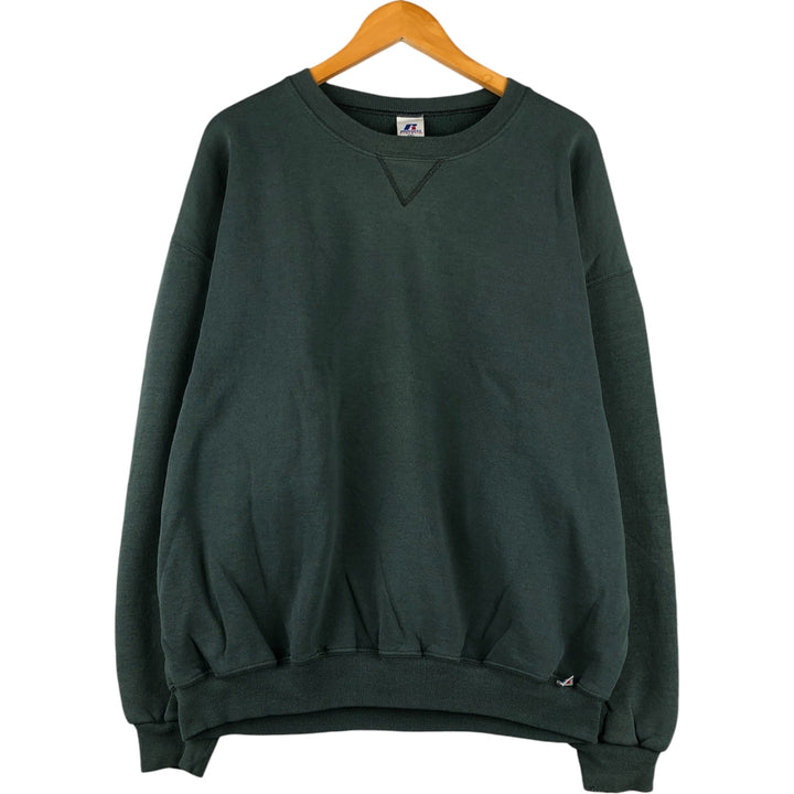 Vintage 2000'S Russell Athletic blank sweatshirt, men's size XXL cotton Khaki type sage green Vintage Second Hand