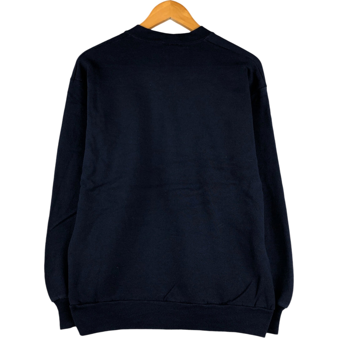90'S Jerzees Plain Blank Sweatshirt Trainer Made in USA Men's Size L Vintage cotton navy blue type Vintage Second Hand