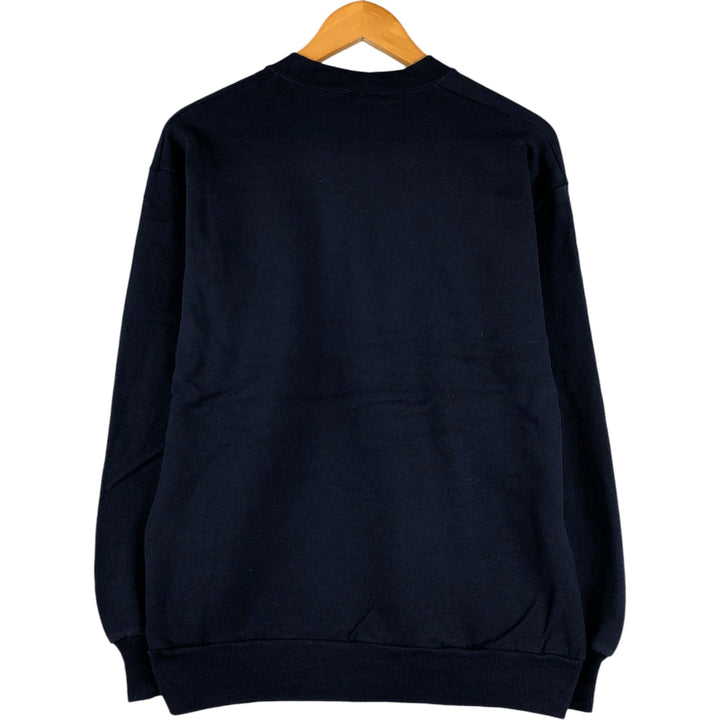 90'S Jerzees Plain Blank Sweatshirt Trainer Made in USA Men's Size L Vintage cotton navy blue type Vintage Second Hand