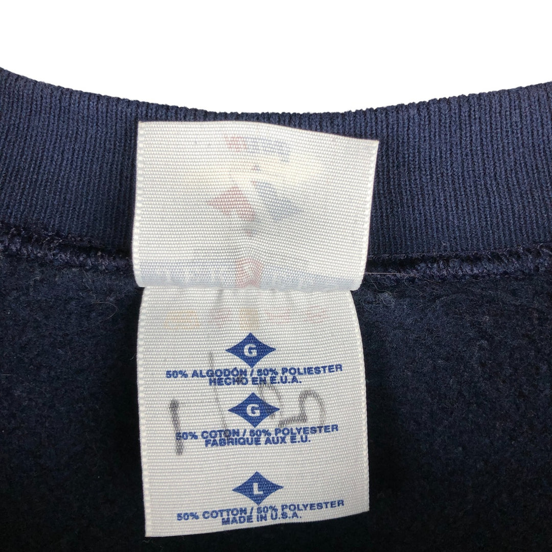 90'S Jerzees Plain Blank Sweatshirt Trainer Made in USA Men's Size L Vintage cotton navy blue type Vintage Second Hand