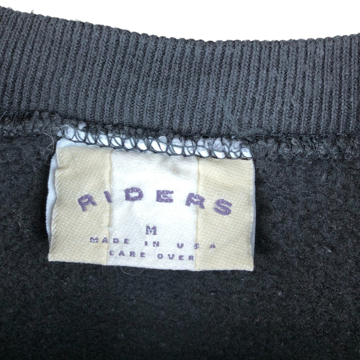 Vintage 90'S RIDERS plain blank sweatshirt, made in the USA, size M, men's. cotton black type Vintage Second Hand