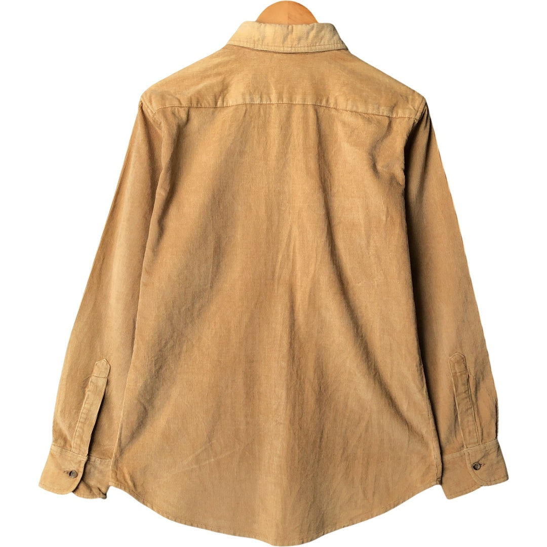Campus long-sleeved corduroy shirt, men's size M cotton Beige type Vintage Second Hand