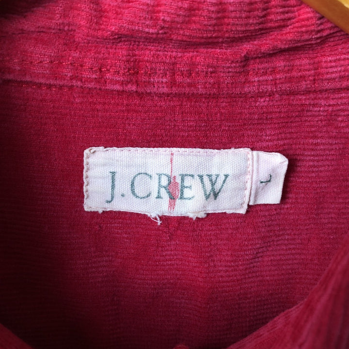 90'S - Vintage J.Crew long-sleeved button-down corduroy shirt, size L, men's unclear red type Vintage Second Hand