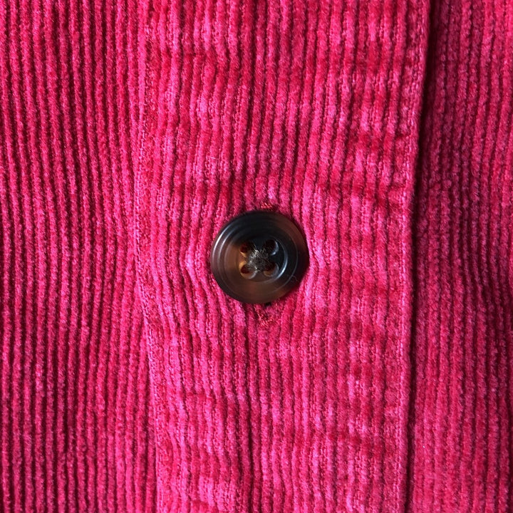 90'S - Vintage J.Crew long-sleeved button-down corduroy shirt, size L, men's unclear red type Vintage Second Hand