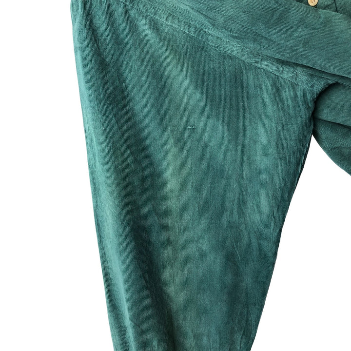 Vintage 90'S Tommy Hilfiger long-sleeved button-down corduroy shirt, size L, men's size L cotton green type Vintage Second Hand