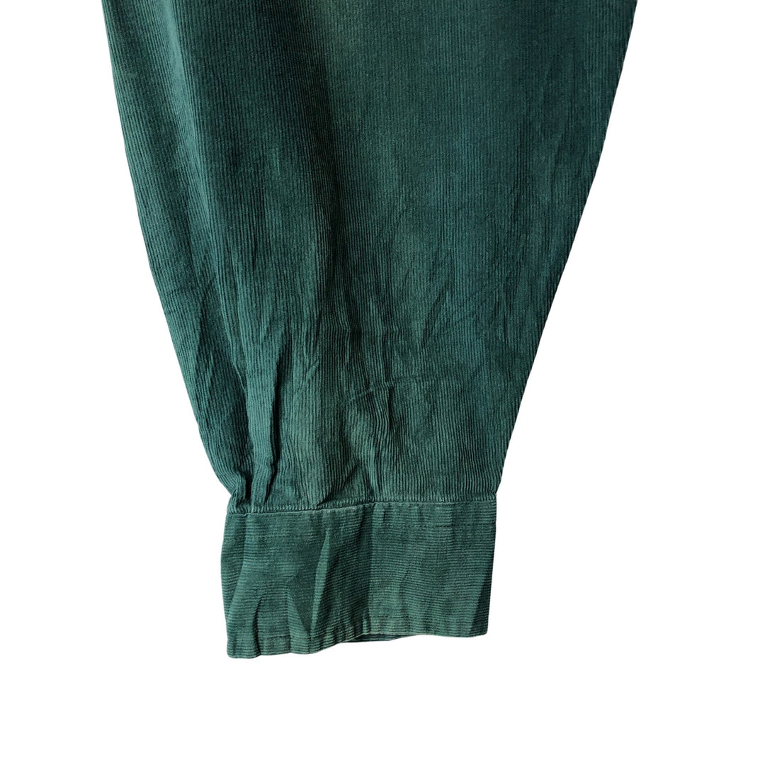 Vintage 90'S Tommy Hilfiger long-sleeved button-down corduroy shirt, size L, men's size L cotton green type Vintage Second Hand