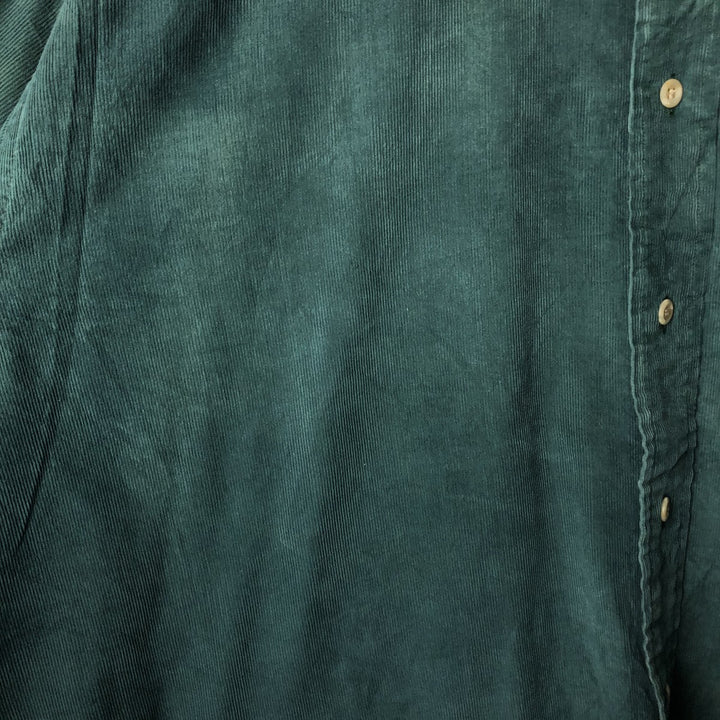 Vintage 90'S Tommy Hilfiger long-sleeved button-down corduroy shirt, size L, men's size L cotton green type Vintage Second Hand