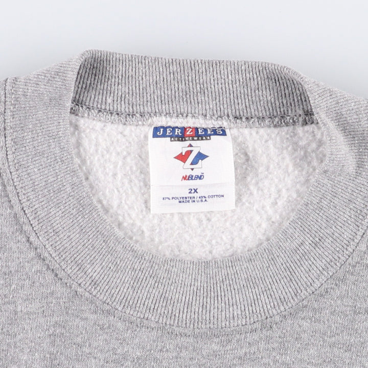 90'S Jerzees Plain Blank Sweatshirt Trainer Made in USA Men's XXL Vintage cotton gray type Vintage Second Hand