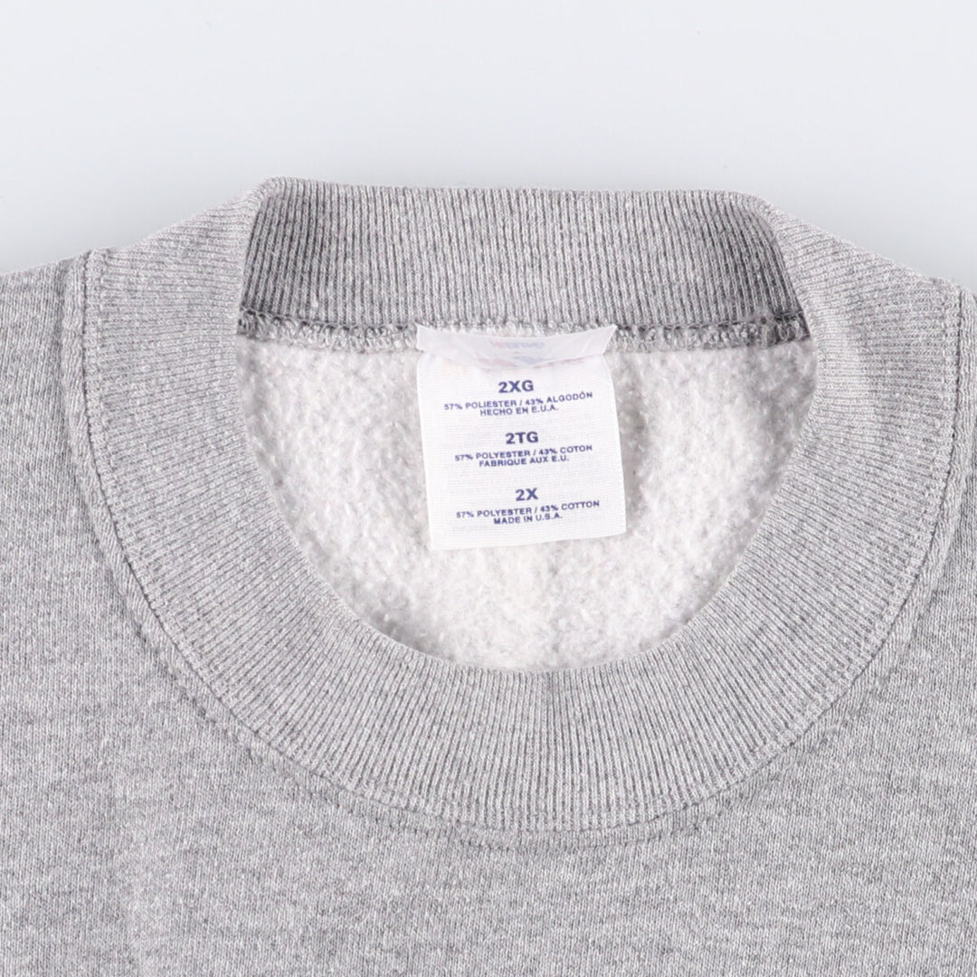 90'S Jerzees Plain Blank Sweatshirt Trainer Made in USA Men's XXL Vintage cotton gray type Vintage Second Hand