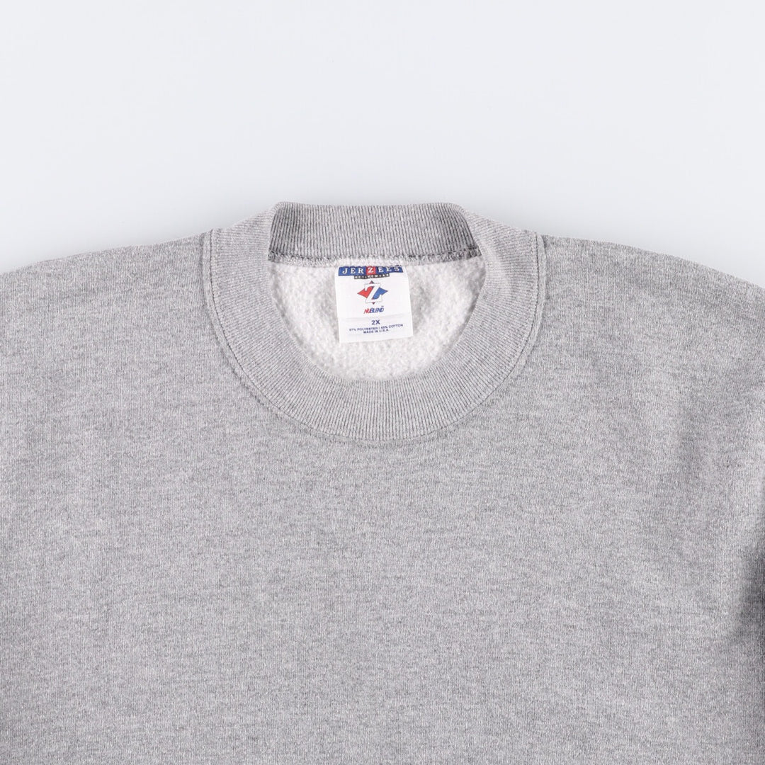 90'S Jerzees Plain Blank Sweatshirt Trainer Made in USA Men's XXL Vintage cotton gray type Vintage Second Hand