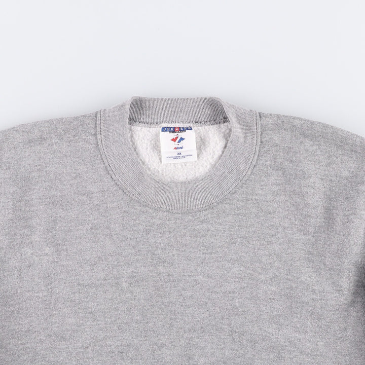 90'S Jerzees Plain Blank Sweatshirt Trainer Made in USA Men's XXL Vintage cotton gray type Vintage Second Hand