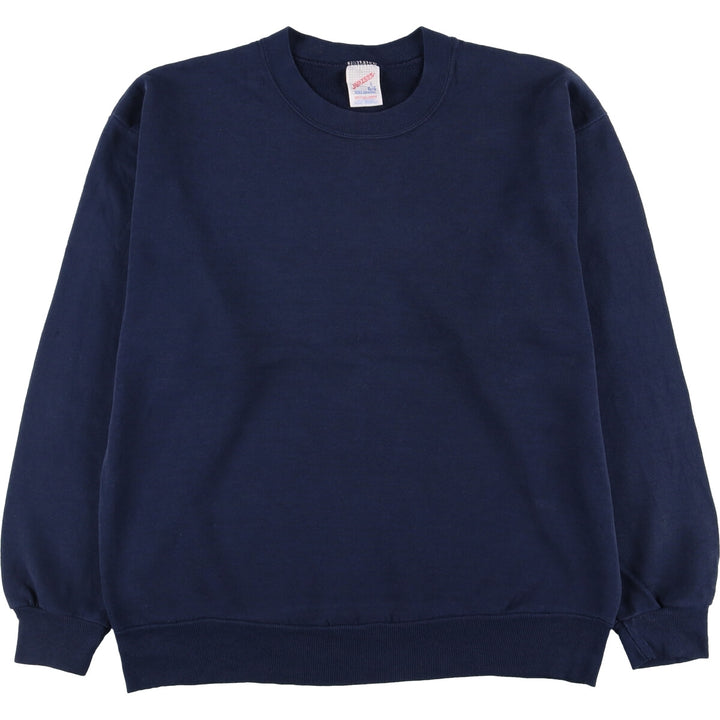 90'S Jerzees Plain Blank Sweatshirt Trainer Made in USA Men's Size L Vintage cotton navy blue type Vintage Second Hand