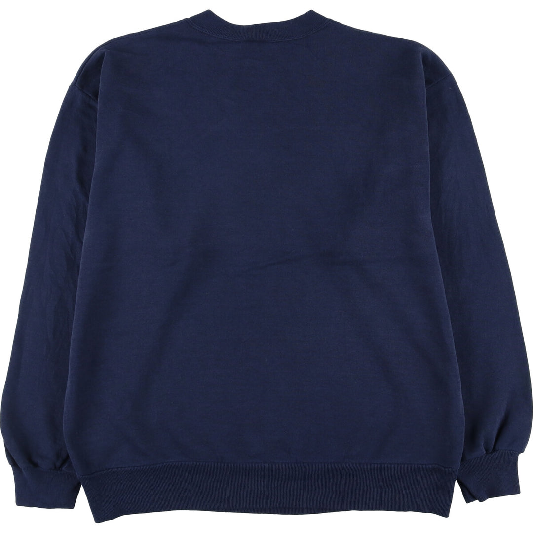 90'S Jerzees Plain Blank Sweatshirt Trainer Made in USA Men's Size L Vintage cotton navy blue type Vintage Second Hand