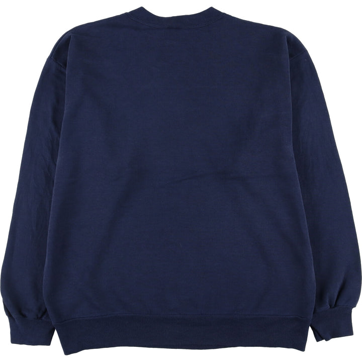 90'S Jerzees Plain Blank Sweatshirt Trainer Made in USA Men's Size L Vintage cotton navy blue type Vintage Second Hand
