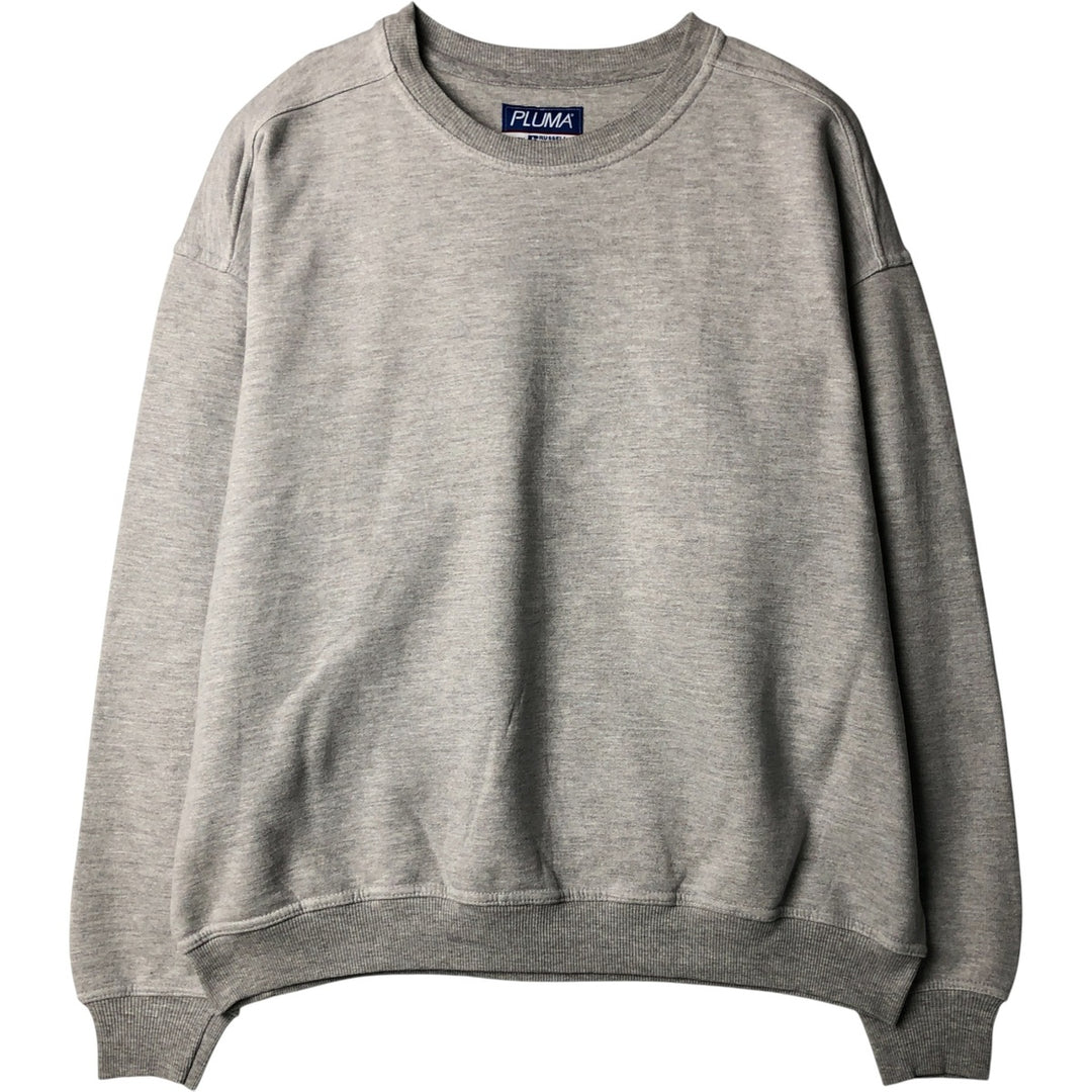 Vintage 90'S Russell PLUMA plain blank sweatshirt, men's size XXL unclear gray type Vintage Second Hand
