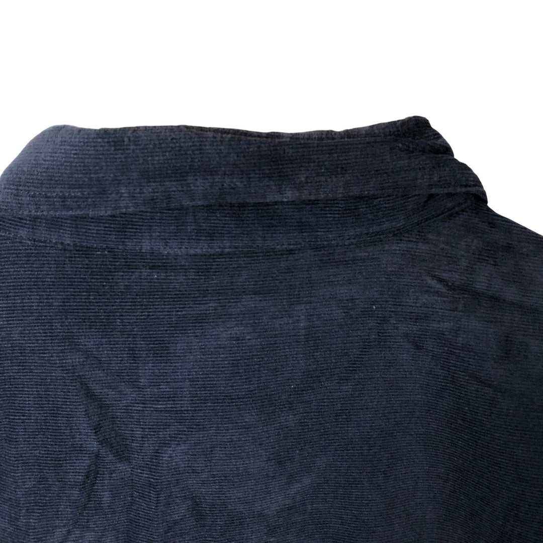 Ralph Lauren Chaps long-sleeved button-down corduroy shirt, men's size L cotton navy blue type Vintage Second Hand