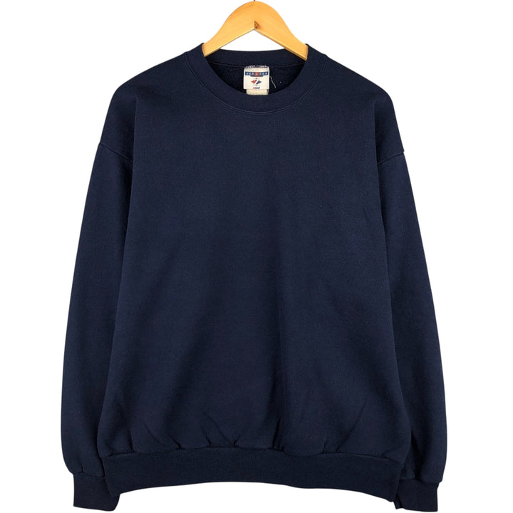 Vintage 90'S Jerzees plain blank sweatshirt, men's size L cotton navy blue type Vintage Second Hand