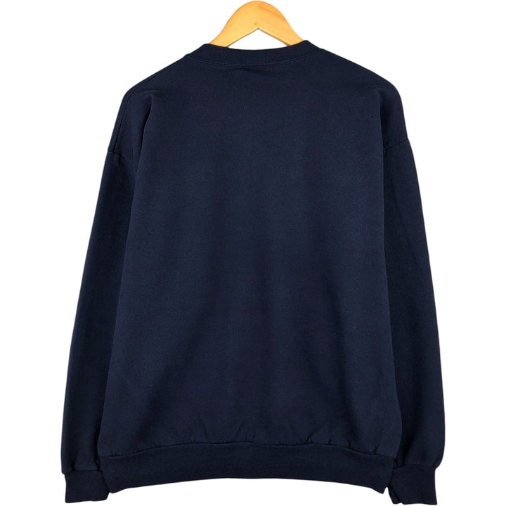 Vintage 90'S Jerzees plain blank sweatshirt, men's size L cotton navy blue type Vintage Second Hand