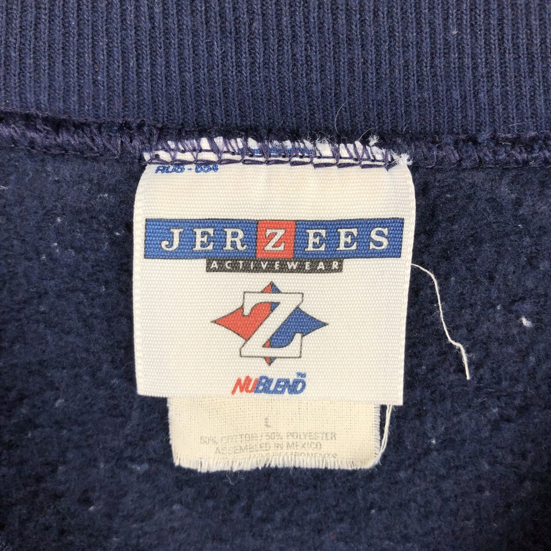 Vintage 90'S Jerzees plain blank sweatshirt, men's size L cotton navy blue type Vintage Second Hand