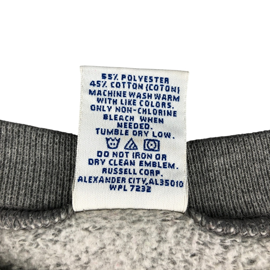 90'S Russell plain blank sweatshirt, men's M size, vintage cotton gray type Vintage Second Hand