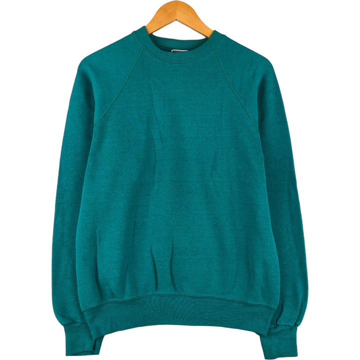 90'S Lee STURDY SWEATS Plain Blank Sweatshirt Trainer Made in USA Men's L Vintage cotton Emerald green Vintage Second Hand