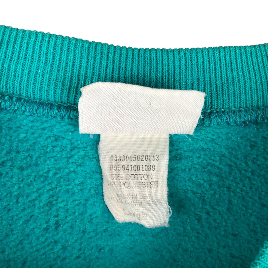 90'S Lee STURDY SWEATS Plain Blank Sweatshirt Trainer Made in USA Men's L Vintage cotton Emerald green Vintage Second Hand