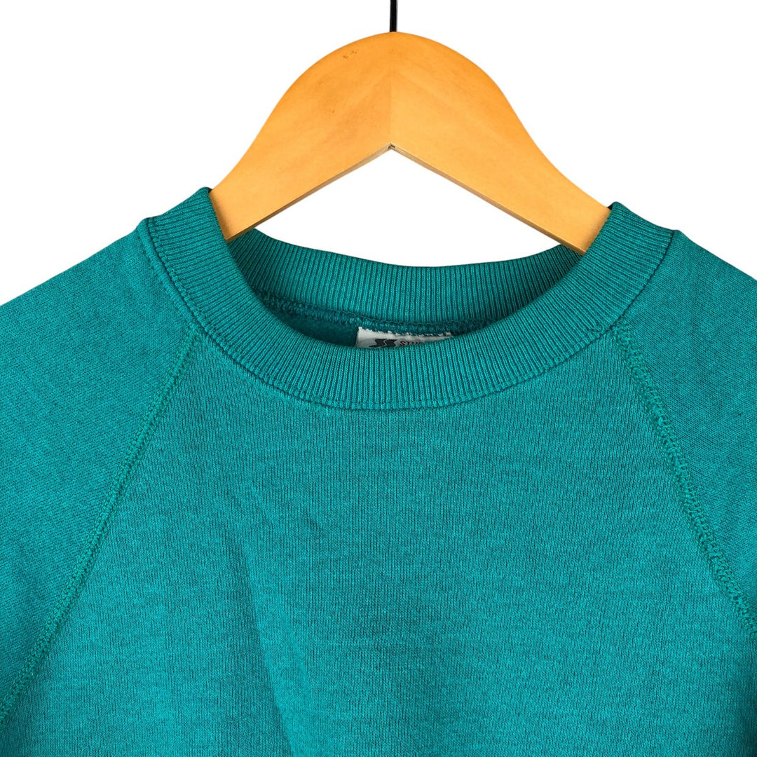 90'S Lee STURDY SWEATS Plain Blank Sweatshirt Trainer Made in USA Men's L Vintage cotton Emerald green Vintage Second Hand