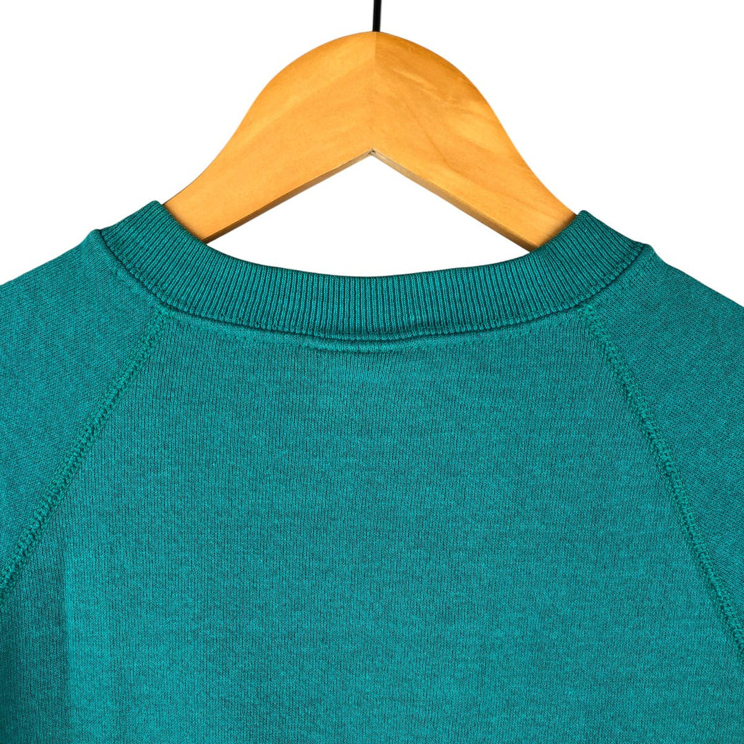 90'S Lee STURDY SWEATS Plain Blank Sweatshirt Trainer Made in USA Men's L Vintage cotton Emerald green Vintage Second Hand