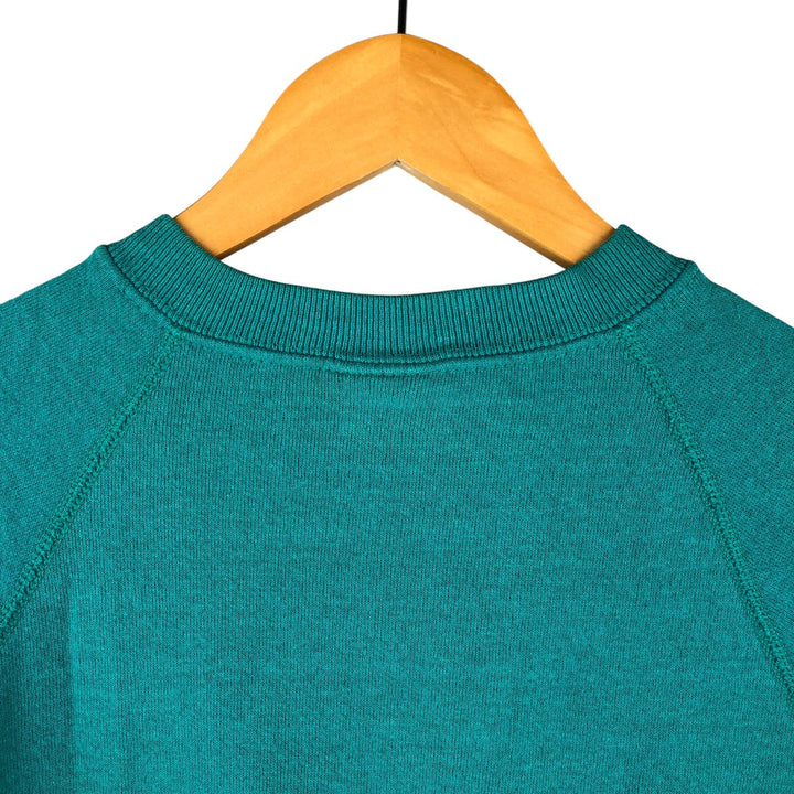 90'S Lee STURDY SWEATS Plain Blank Sweatshirt Trainer Made in USA Men's L Vintage cotton Emerald green Vintage Second Hand