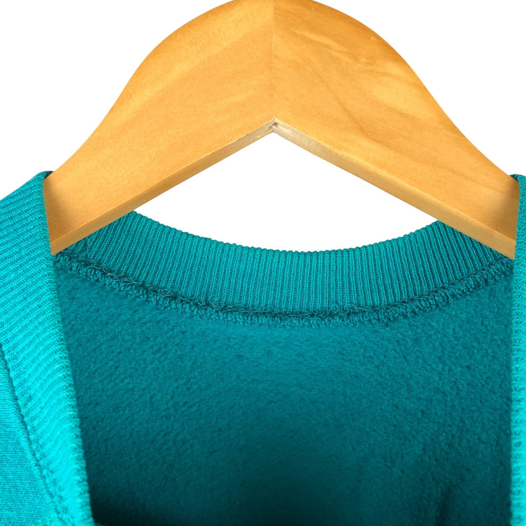 90'S Lee STURDY SWEATS Plain Blank Sweatshirt Trainer Made in USA Men's L Vintage cotton Emerald green Vintage Second Hand