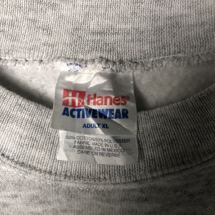 Vintage 90s-00'S Hanes ACTIVEWEAR plain blank sweatshirt, made in the USA, men's size XL cotton pale white type Vintage Second Hand