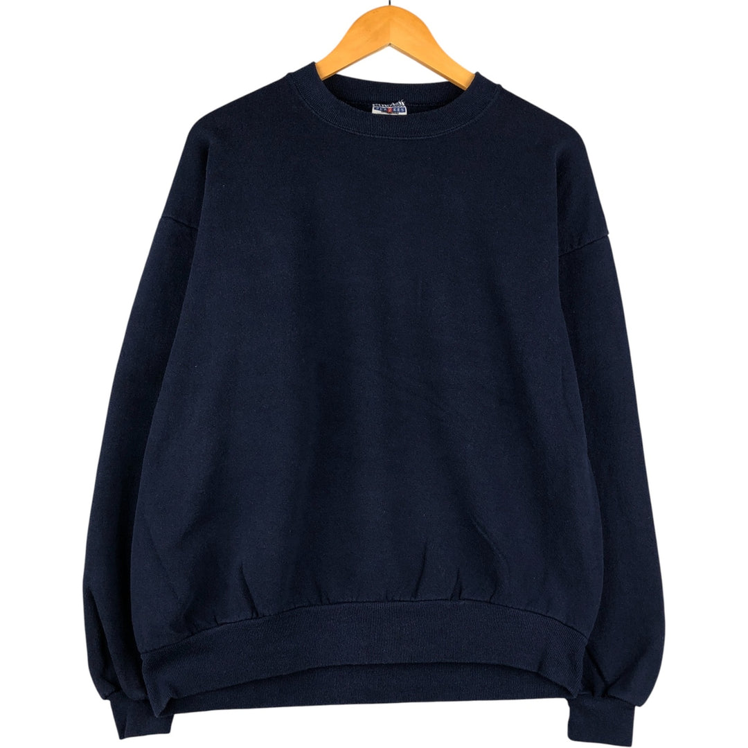 Vintage 90s-00'S Jerzees plain blank sweatshirt, made in the USA, men's size XL cotton navy blue type Vintage Second Hand