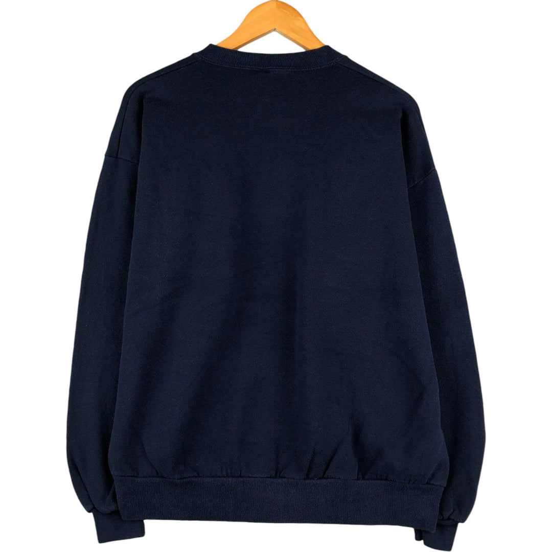 Vintage 90s-00'S Jerzees plain blank sweatshirt, made in the USA, men's size XL cotton navy blue type Vintage Second Hand