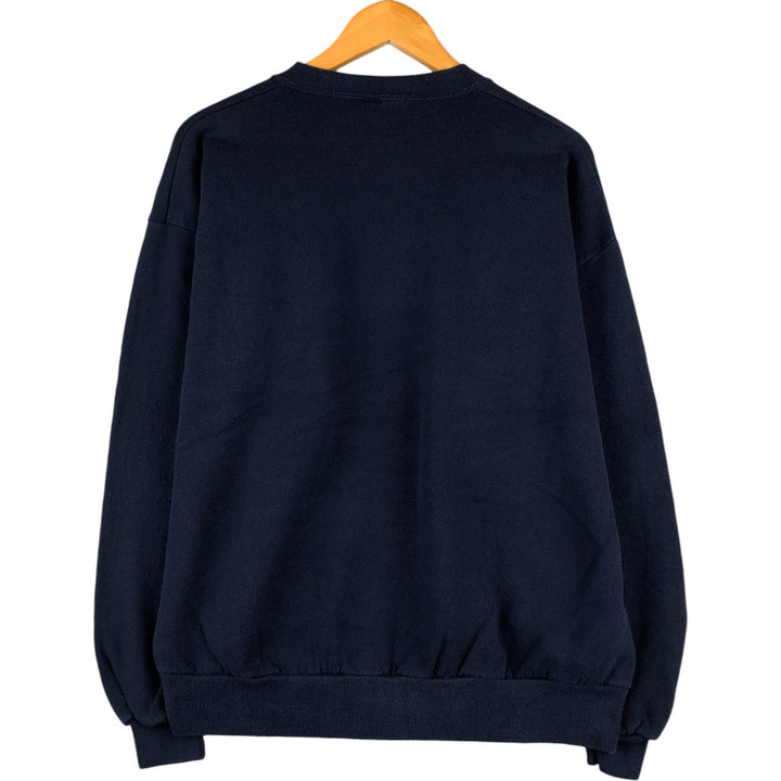 Vintage 90s-00'S Jerzees plain blank sweatshirt, made in the USA, men's size XL cotton navy blue type Vintage Second Hand