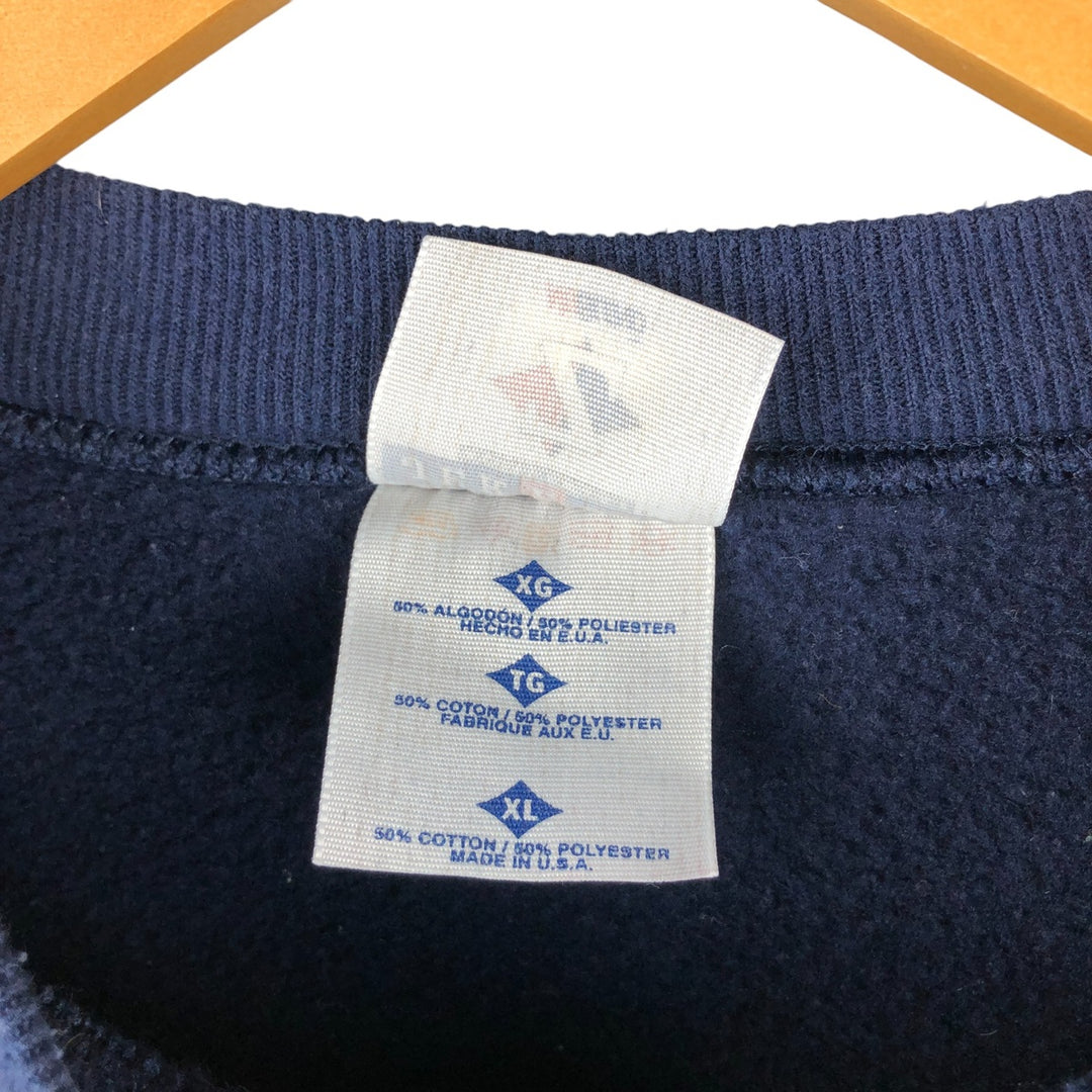 Vintage 90s-00'S Jerzees plain blank sweatshirt, made in the USA, men's size XL cotton navy blue type Vintage Second Hand