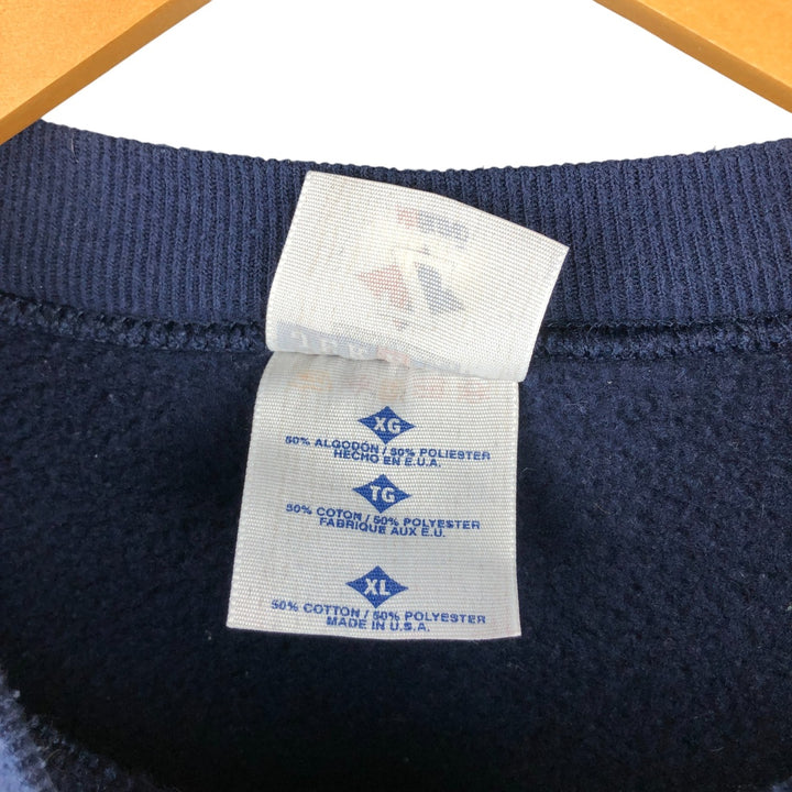 Vintage 90s-00'S Jerzees plain blank sweatshirt, made in the USA, men's size XL cotton navy blue type Vintage Second Hand