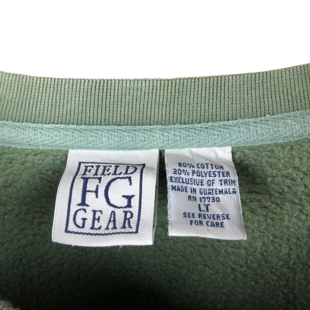FIELD FG GEAR Vintage Men's Blank Sweatshirt (Size L) cotton green type yellow green Vintage Second Hand