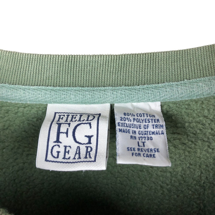 FIELD FG GEAR Vintage Men's Blank Sweatshirt (Size L) cotton green type yellow green Vintage Second Hand