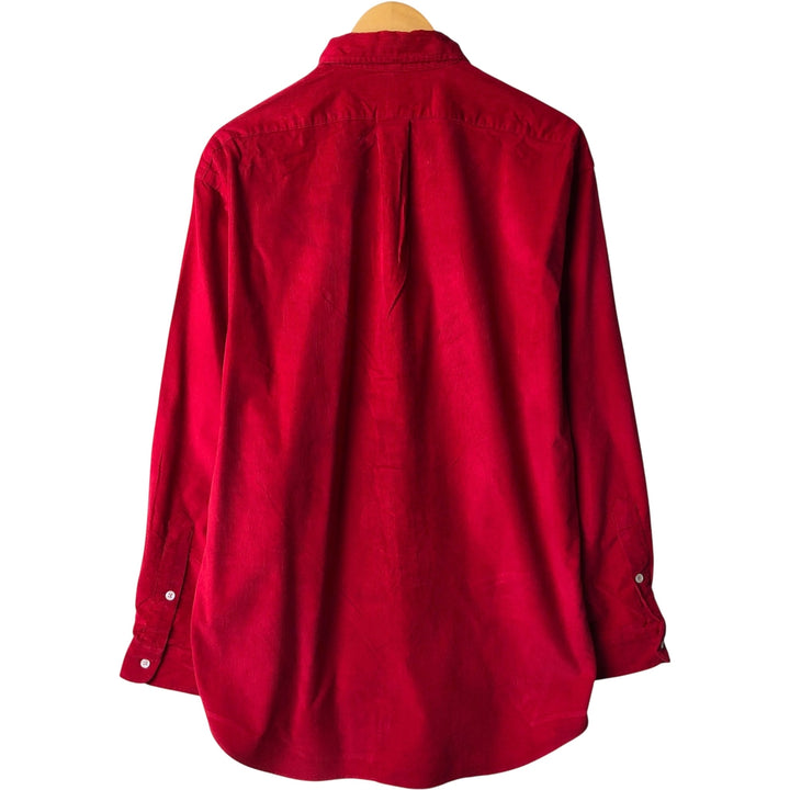 Ralph Lauren BLAKE long sleeve button down corduroy shirt, men's size M cotton red type Vintage Second Hand