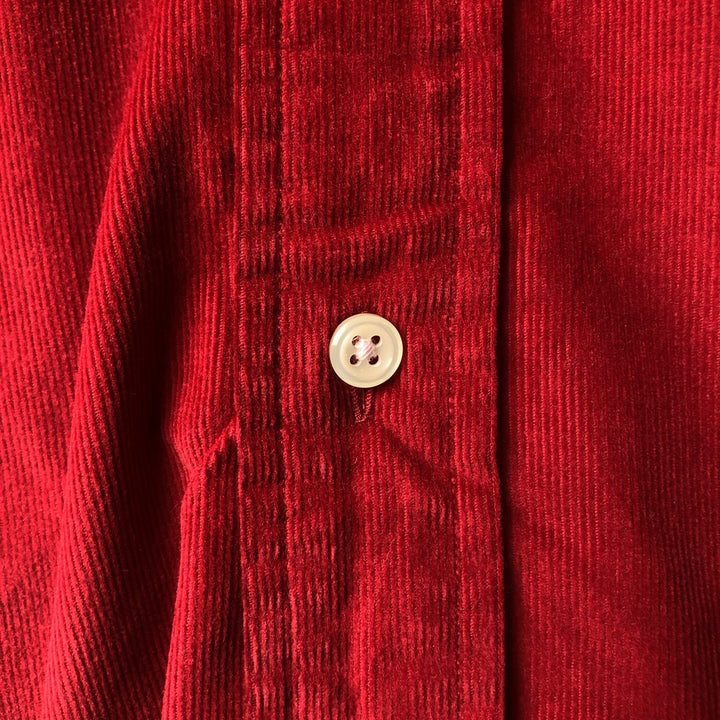 Ralph Lauren BLAKE long sleeve button down corduroy shirt, men's size M cotton red type Vintage Second Hand