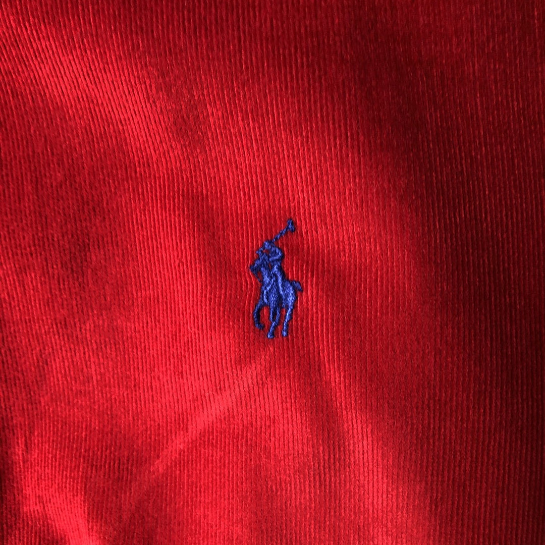 Ralph Lauren BLAKE long sleeve button down corduroy shirt, men's size M cotton red type Vintage Second Hand