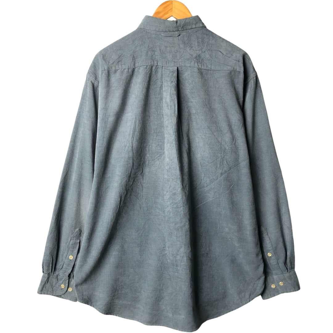 Vintage 90'S Tommy Hilfiger long-sleeved button-down corduroy shirt, size L, men's size L cotton Mint green Vintage Second Hand