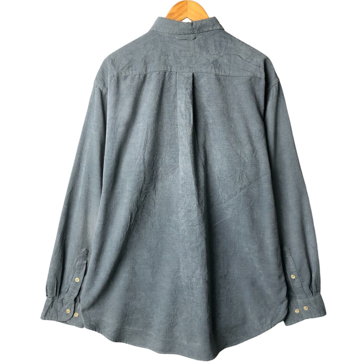 Vintage 90'S Tommy Hilfiger long-sleeved button-down corduroy shirt, size L, men's size L cotton Mint green Vintage Second Hand