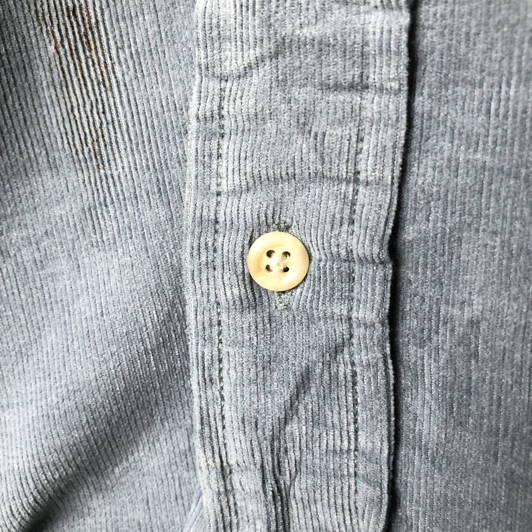 Vintage 90'S Tommy Hilfiger long-sleeved button-down corduroy shirt, size L, men's size L cotton Mint green Vintage Second Hand