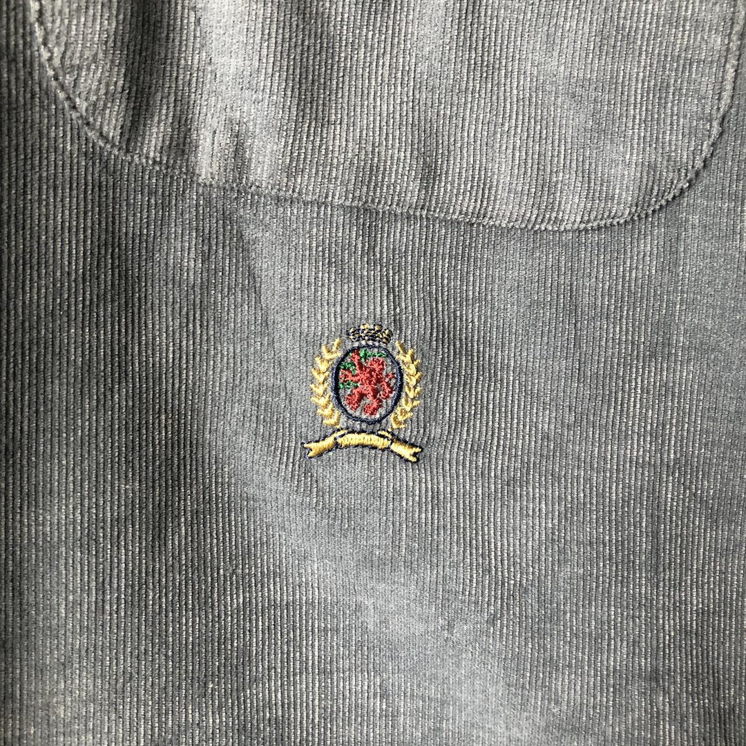 Vintage 90'S Tommy Hilfiger long-sleeved button-down corduroy shirt, size L, men's size L cotton Mint green Vintage Second Hand