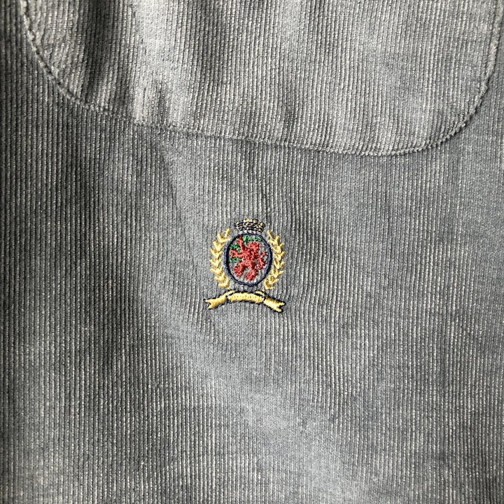 Vintage 90'S Tommy Hilfiger long-sleeved button-down corduroy shirt, size L, men's size L cotton Mint green Vintage Second Hand