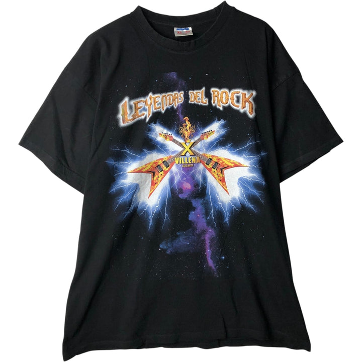 Big Size B AND C COLLECTION LEYENDAS DEL ROCK Festival Band T-Shirt (Men's XXXL equivalent) cotton black type Vintage Second Hand
