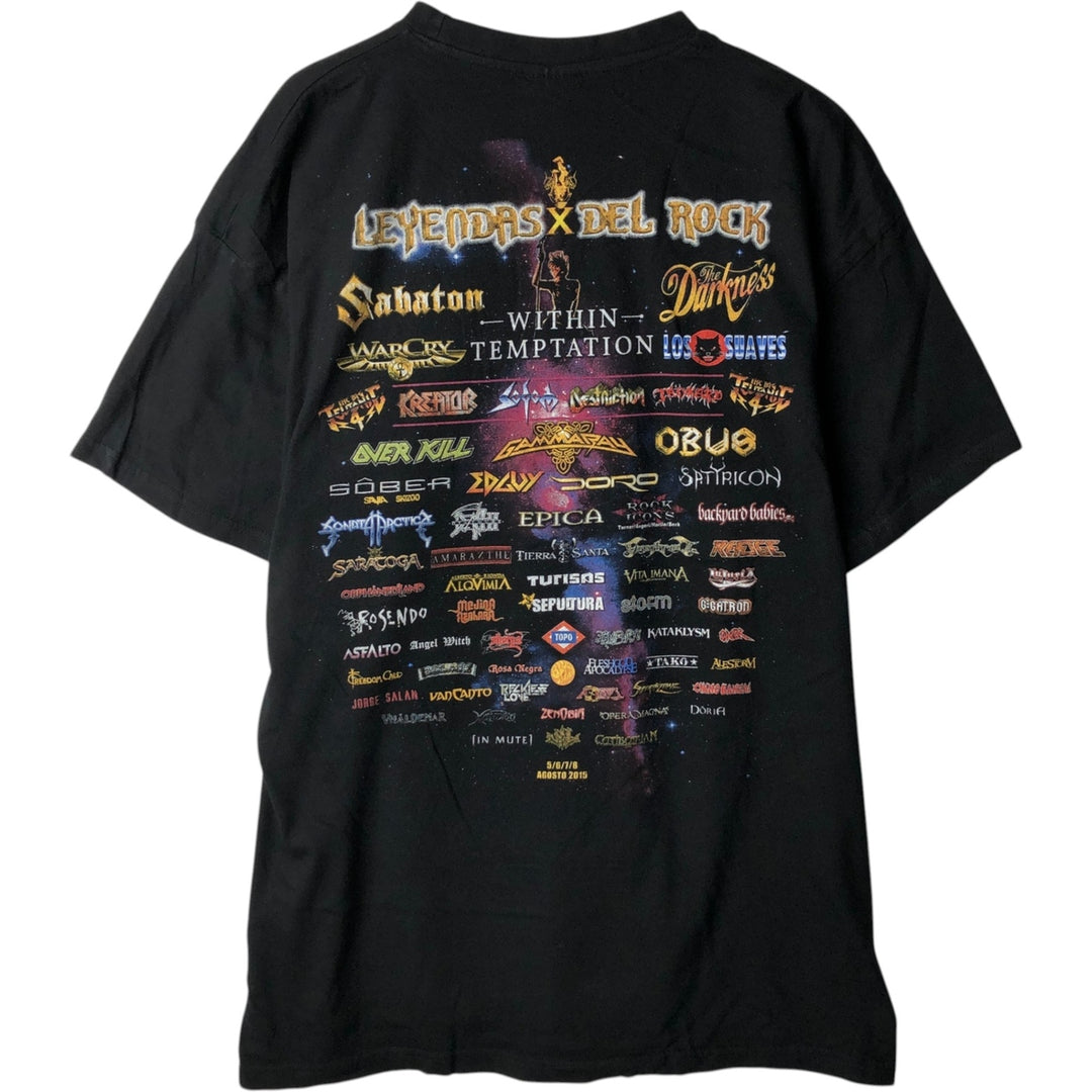 Big Size B AND C COLLECTION LEYENDAS DEL ROCK Festival Band T-Shirt (Men's XXXL equivalent) cotton black type Vintage Second Hand