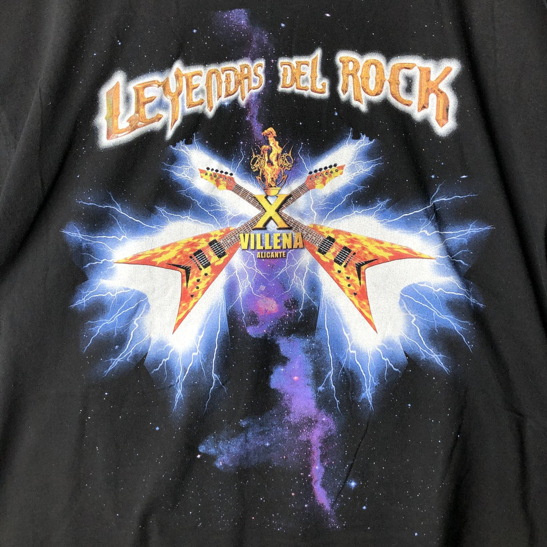 Big Size B AND C COLLECTION LEYENDAS DEL ROCK Festival Band T-Shirt (Men's XXXL equivalent) cotton black type Vintage Second Hand